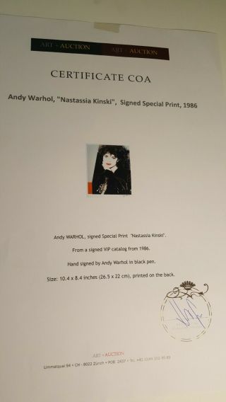 Andy Warhol signed 1986 back has art of man smoking,  very rare.  Great Sig 4