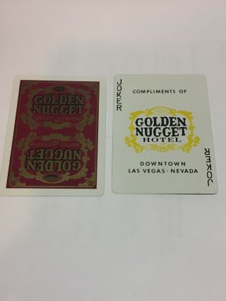 Vintage Golden Nugget Casino Playing Cards,  Matching Joker Cards.