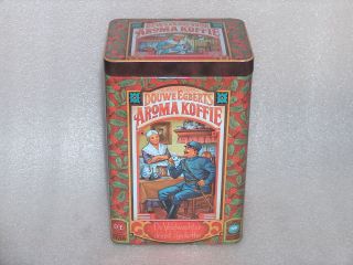 Vintage Douwe Egberts Coffee Litho Tin Box Jar,  Holland/netherlands