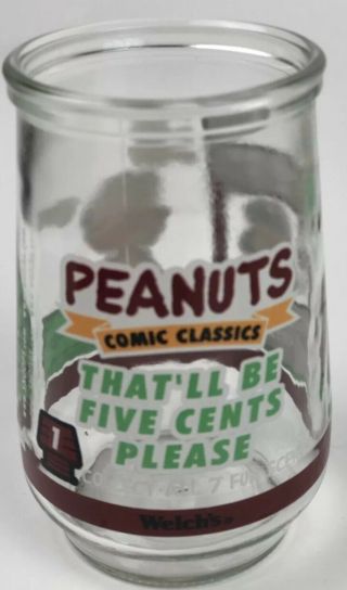 Vintage full set of 7 Welch ' s Peanuts comic characters jelly jars 1998 Snoopy 6