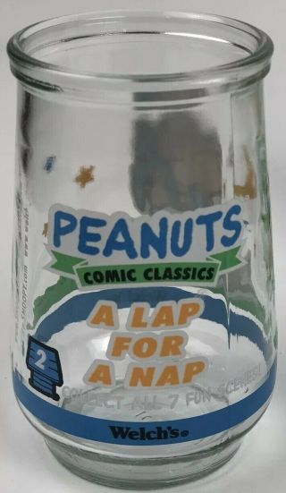 Vintage full set of 7 Welch ' s Peanuts comic characters jelly jars 1998 Snoopy 7