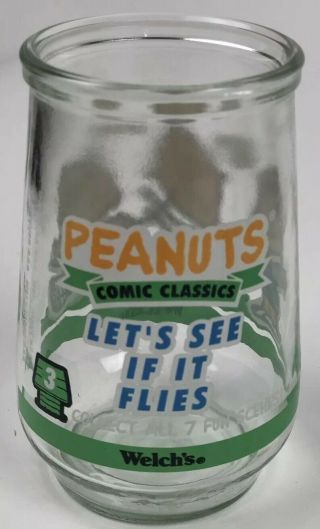 Vintage full set of 7 Welch ' s Peanuts comic characters jelly jars 1998 Snoopy 8