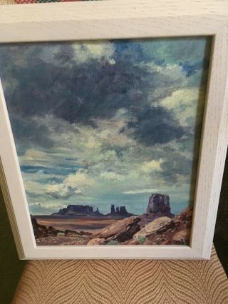 Stunning Vintage Oil Painting Of Monument Valley Desert By Artist Mush