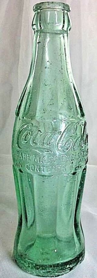 Vtg Coca Cola Bottle York Pa Embossed Dec 25 1923 Green Glass 1930s Hobble Skirt