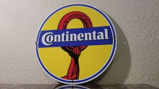 Vintage Continental Tires Porcelain Automobile Service Station Mechanic Gas Sign
