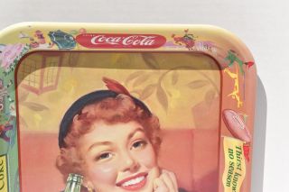 1953 1950’s Coca Cola Coke Menu Girl Metal Tray Thirst Knows no Season 4