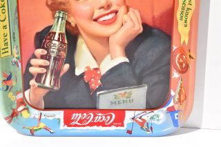 1953 1950’s Coca Cola Coke Menu Girl Metal Tray Thirst Knows no Season 5