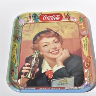 1953 1950’s Coca Cola Coke Menu Girl Metal Tray Thirst Knows no Season 7