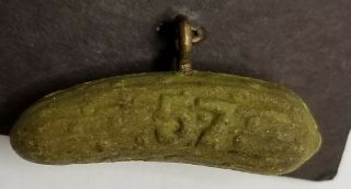ANTIQUE HEINZ 57 CO.  PICKLE CHARM BUTTON OR WATCH FOB 2