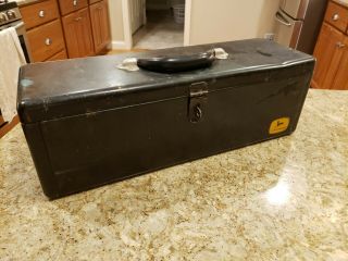 Vintage John Deere 40 Series Black Tractor Mounted Tool Box And Tray
