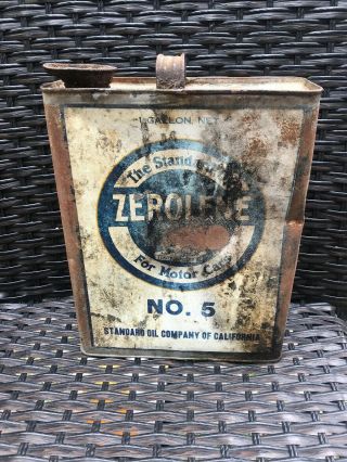 Vintage Rare Pre - 1920’s 1 Gallon Zerolene Motor Oil Can - Nr