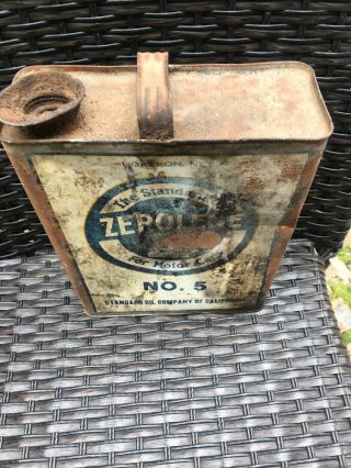 Vintage Rare Pre - 1920’s 1 Gallon Zerolene Motor Oil Can - NR 2