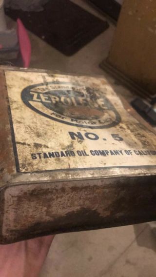 Vintage Rare Pre - 1920’s 1 Gallon Zerolene Motor Oil Can - NR 3
