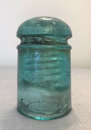 W.  Brookfield Ny Vintage Glass Telegraph Insulator