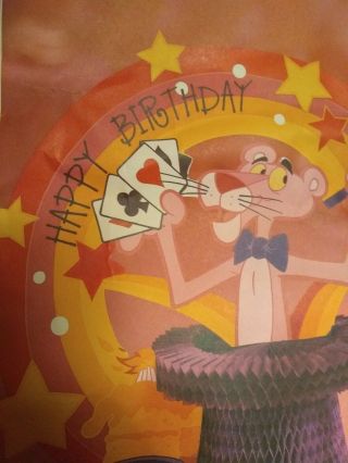HALLMARK United Artists PINK PANTHER Happy Birthday Centerpiece and Table cloth 8