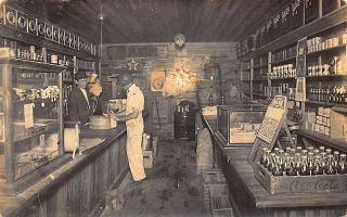 1912 General Store Interior Cigars Case Of Coca - Cola Rppc