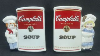 Set 2 Vintage Campbell Soup Kids 1997 Ceramic Spoon Rest Westwood International