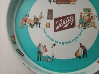 Vintage 1962 Schlitz Beer Tray - Double Sided - 6