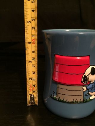 Peanuts Camp Snoopy Joe Cool Blue Coffee Mug 3 - D Embossed Vintage Cup Rare 4