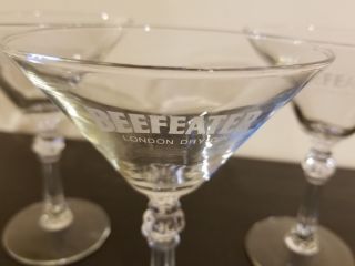 Set Of 3 Beefeater London Dry Gin Martini Cocktail Glasses