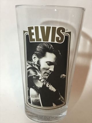 Elvis Presley The King Of Rock And Roll Pint Beer Glass Black Leather Barware