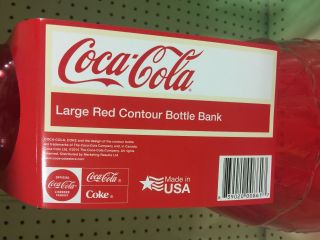 LARGE COKE COLA BOTTLE PIGGY BANK COIN STORAGE KIDS MONEY RED DECOR 23 