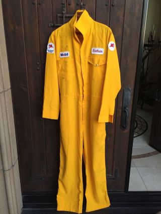 Mobile Oil Gas Station Vintage Yellow Jumpsuit