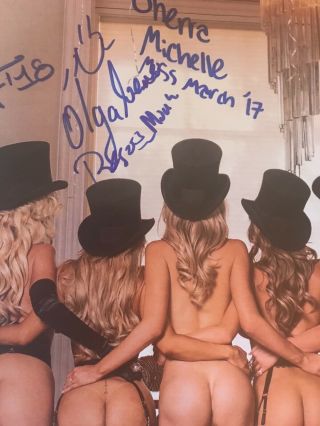 poster autographed by 4 playboy models Andrea Prince Ivy Ferguson,  Olga Loera 3