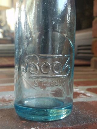 Rare BOOZ Soda or Beer Bottle from St.  Louis Missouri ABM embossed crowntop 3