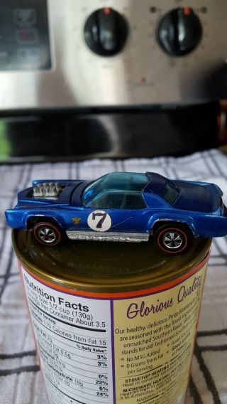 1969 Hot Wheel Number 7 Sugar Caddy Redline Blue 2