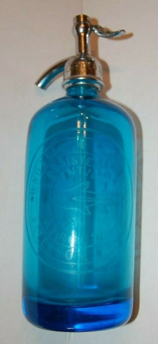 Vintage D.  Notkin & Son,  Inc.  / Blue Siphon Bottle /