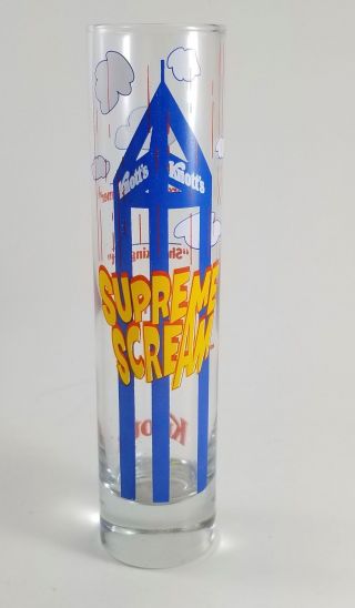 Vintage Knotts Berry Farm Supreme Scream Tall 7.  5 " Shot Glass,  Rare