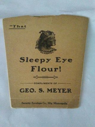 Sleepy Eye Flour Geo.  S.  Meyer Small Cardboard Holder.