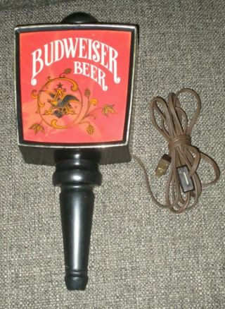 Vintage Budweiser Beer Wall Sconce Torch Bar Light Lamp Black Plastic Kcs Ind