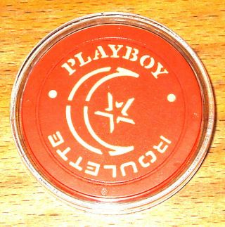 Playboy Casino Roulette Chip - Atlantic City,  Jersey - Orange - Moon - 1981