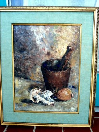 Vintage 1950s To 1960 Oil Painting,  Still Life,  1