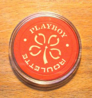 Playboy Casino Roulette Chip - Atlantic City,  Jersey - Orange - Flower - 1981