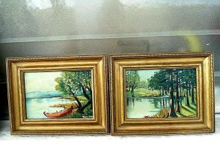 1950 To 1960s Antique Oil Painting With The Frame