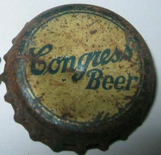 Congress Pre - Pro Beer Bottle Cap; 1910 - 20; Syracuse,  Dc; Solid Cork