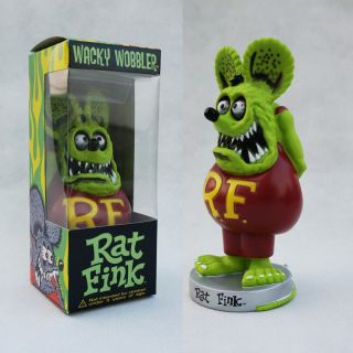 Green Rat Fink Roth Ed Big Daddy Funko Bobblehead Wacky Wobbler Toy Gift Figure