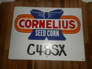 Vintage Cornelius Farm Hybrid Seed Corn Advertising Sign