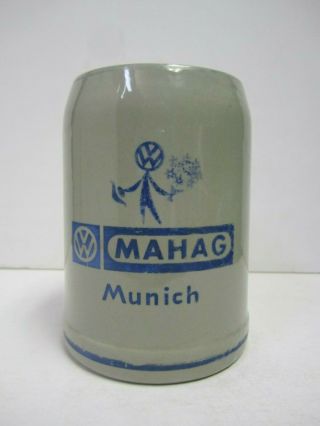 Vtg Volkswagon Vw Mahag Munich Stoneware Beer Mug 05l