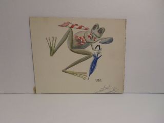 Artist Jack Dyer Poster Color Mr.  Frog 6x7.  5 " Early Work
