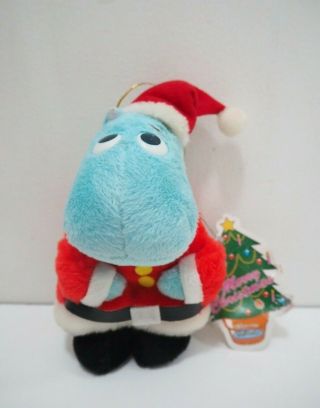 Moomin Blue Xmas Christmas Santa Banpresto 1993 Plush 7 " Stuffed Toy Doll Japan