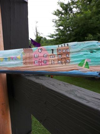 Hand Painted Art Ooak Beach Cottages On Driftwood Home Decor