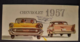 1957 Chevrolet Brochure Folder Bel Air 210 150 57 Not A Reprint