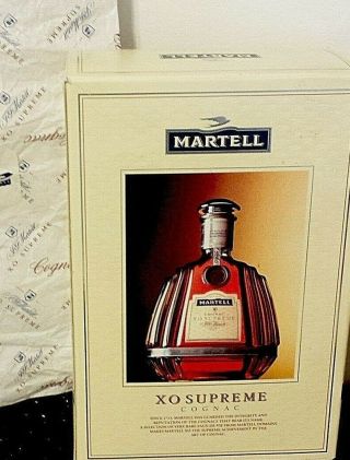 2000s Martell - Xo Supreme Cognac 750ml Empty Box/logo Paper Bag Collectible Euc