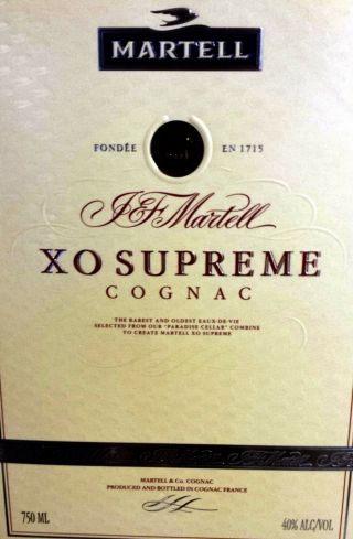 2000s MARTELL - XO SUPREME Cognac 750ml EMPTY BOX/Logo PAPER BAG Collectible EUC 3