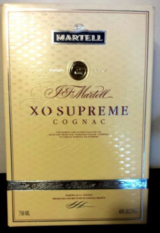 2000s MARTELL - XO SUPREME Cognac 750ml EMPTY BOX/Logo PAPER BAG Collectible EUC 4