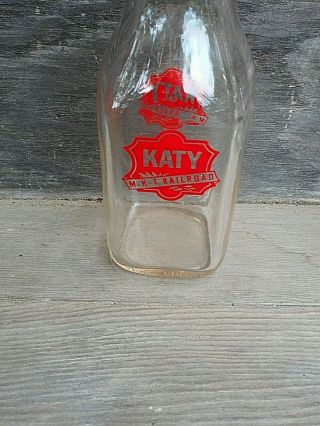 M - K - T Railroad,  Katy,  Third Quart Milk/cream Bottle